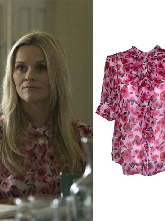 kate spade Tops - Kate Spade Rose Blouse 100% Silk Ruffle Short Sleeve Button Blouse Shirt Size 4